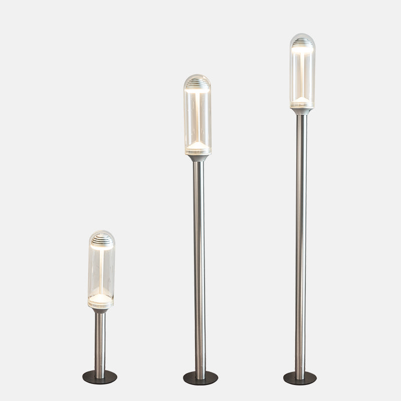 Cylindrical Glass Outdoor Light 5W-3000K Outdoor Lighting (IP65) - Solar Powered & High Colour Rendering Index (CRI) 90+ & UV Protection