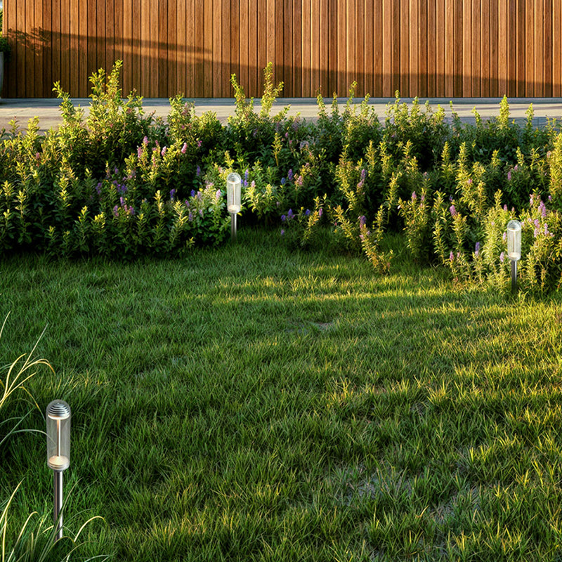 Cylindrical Glass Outdoor Light 5W-3000K Outdoor Lighting (IP65) - Solar Powered & High Colour Rendering Index (CRI) 90+ & UV Protection
