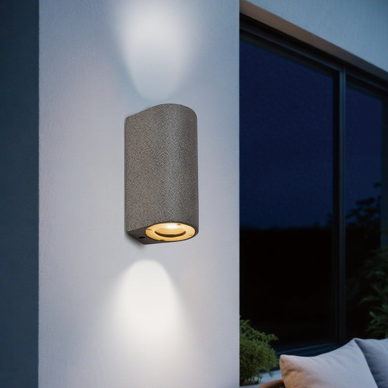 Cement outdoor wall lamp GU10, floodlight (IP65), 3000K