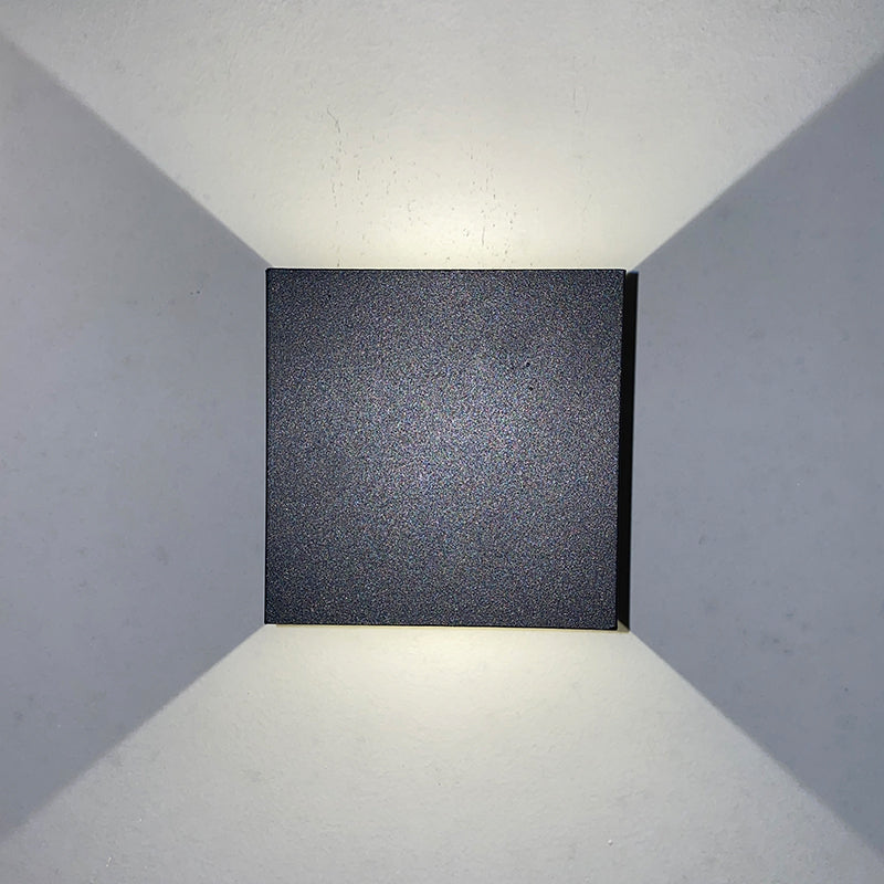 Square outdoor wall lamp 6W, dual light output outdoor wall lamp (IP65) 150° up and down light emission