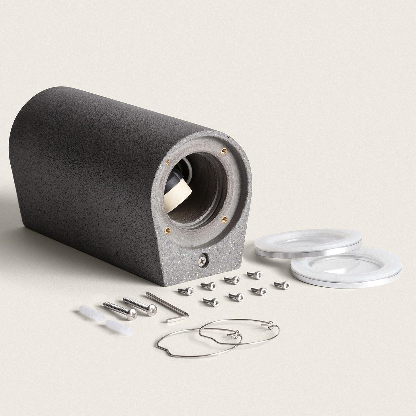 Cement outdoor wall lamp GU10, floodlight (IP65), 3000K