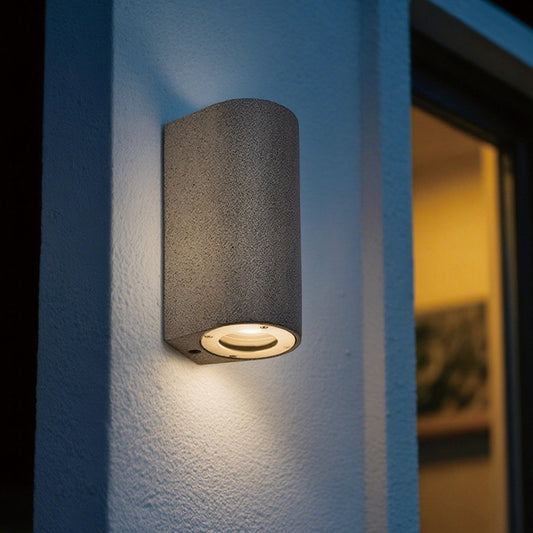 Cement outdoor wall lamp GU10, floodlight (IP65), 3000K