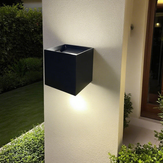 Square outdoor wall lamp 6W, dual light output outdoor wall lamp (IP65) 150° up and down light emission