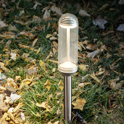 Cylindrical Glass Outdoor Light 5W-3000K Outdoor Lighting (IP65) - Solar Powered & High Colour Rendering Index (CRI) 90+ & UV Protection