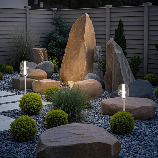 Glass decorative outdoor lamp 5W-3000K Outdoor Light  (IP65) -Solar Power & High CRI 90+ & UV Resistant
